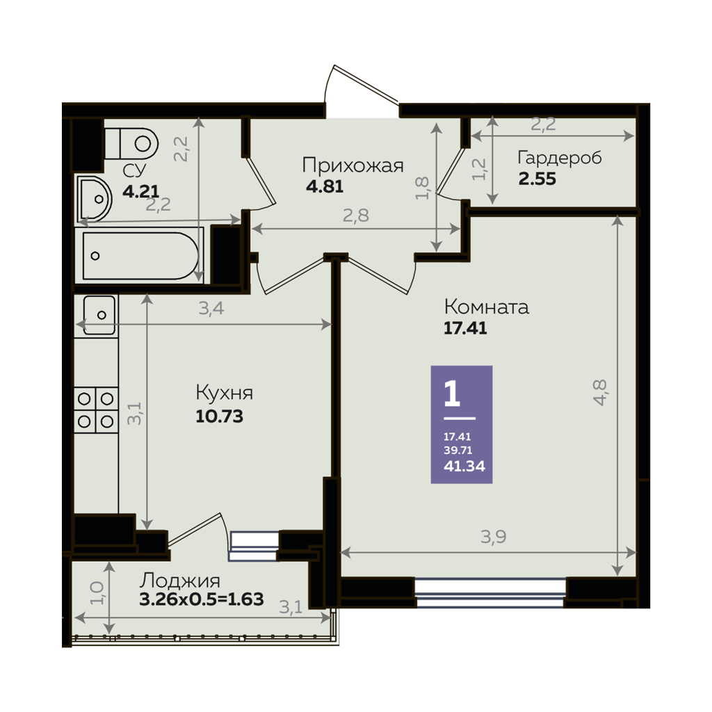 Недвижимость в жилом комплексе Литер 8 1-комнатная квартира