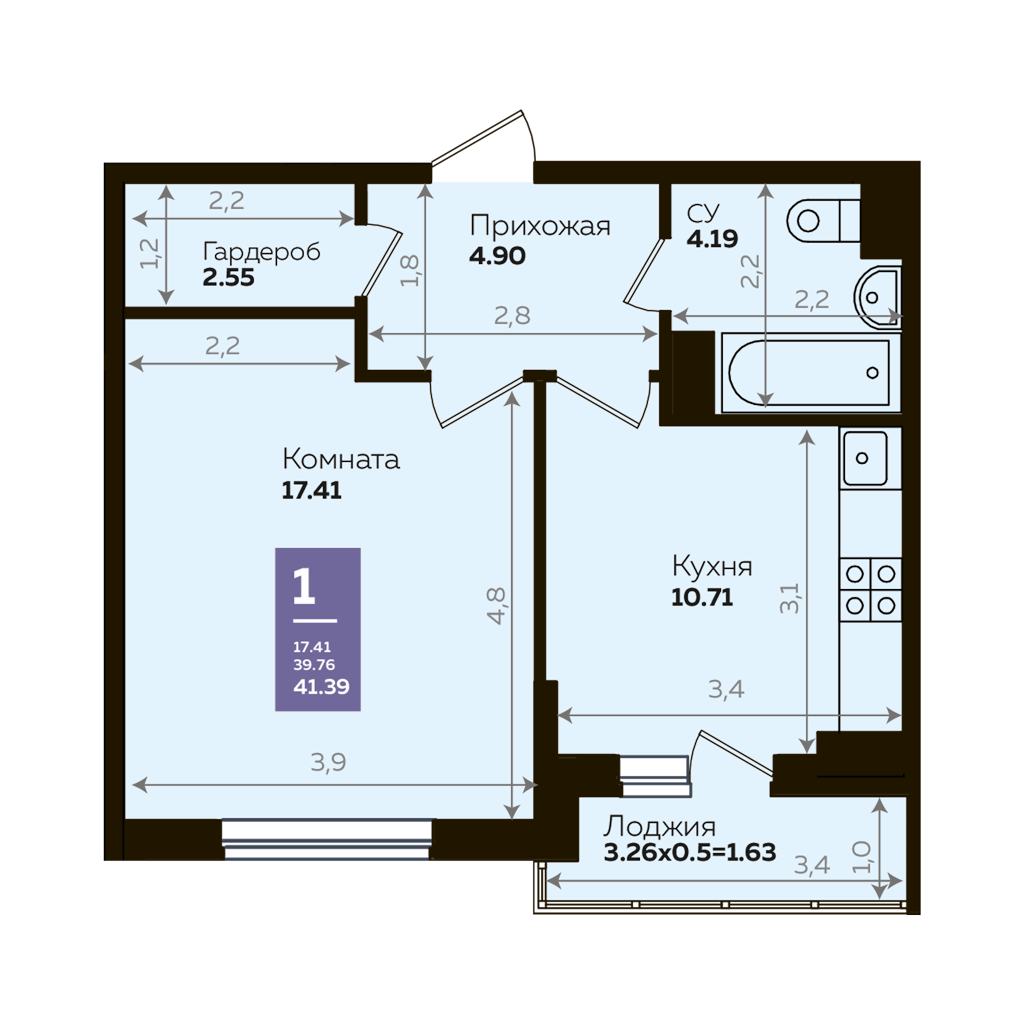 Недвижимость в жилом комплексе Литер 8 1-комнатная квартира