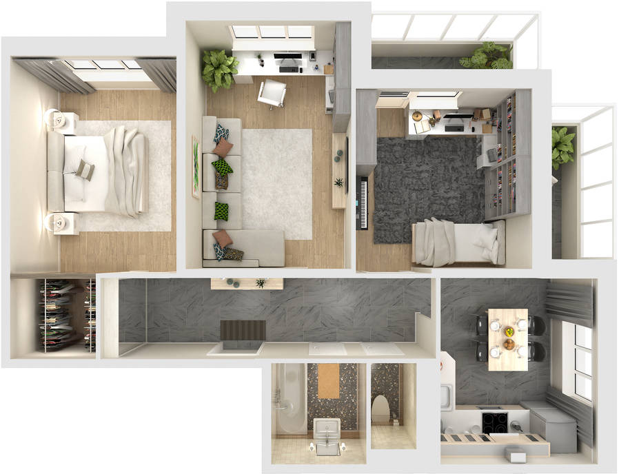 Купить в Краснодаре - 3-комнатная квартира 76,5 кв.м.