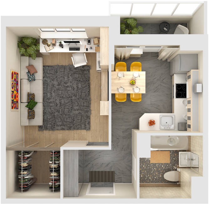 Купить в Краснодаре - 1-комнатная квартира 38,7 кв.м.